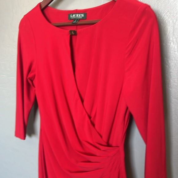 Red Cocktail Dress - Sz 4 -RALPH Lauren - Perfect for a night on the town! - Picture 4 of 5